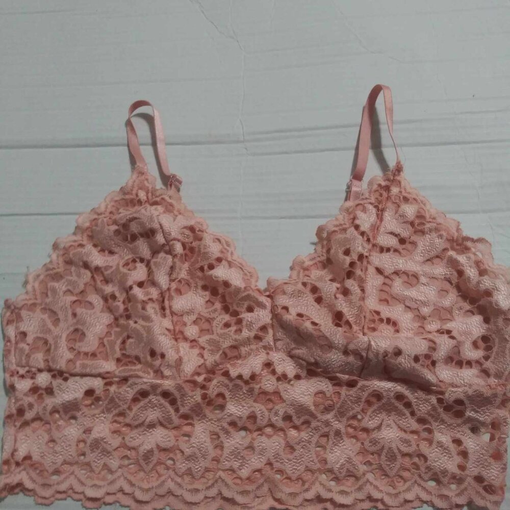 Pink Lace Bralette Crop Top